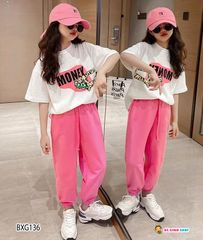 [XẢ KHO] Set áo in Hổ quần jogger thể thao năng động cho bé gái & bé trai BXG136