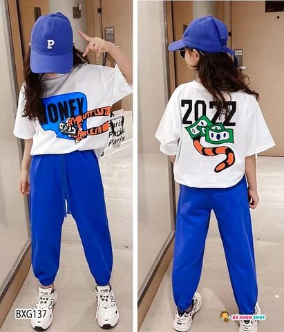 [XẢ KHO] Set áo in Hổ quần jogger thể thao năng động cho bé gái & bé trai BXG136