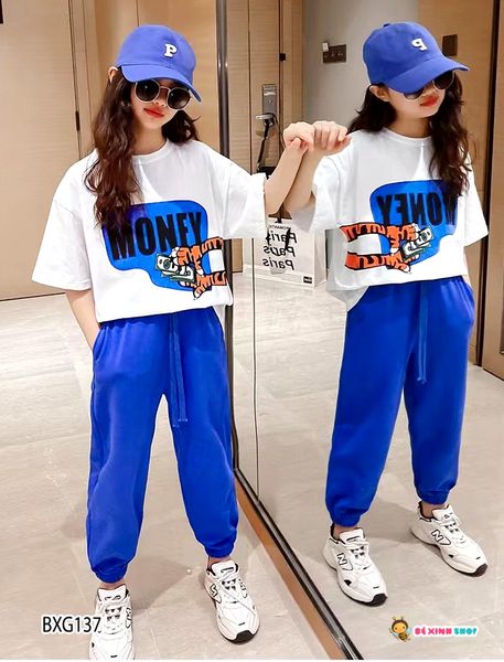 [XẢ KHO] Set áo in Hổ quần jogger thể thao năng động cho bé gái & bé trai BXG136