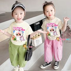 Set áo rút dây Babythree QUẦN KAKI jogger bo ống dễ thương cho bé gái đi học, đi chơi BXG1468