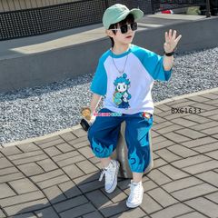 Set áo thun in Natra quần jogger bo ống dễ thương cho bé trai & bé gái BXG1632