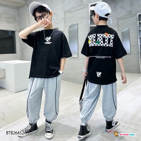 [XẢ KHO] Set thun jogger in chữ RIATL dễ thương cho bé trai BTB26451
