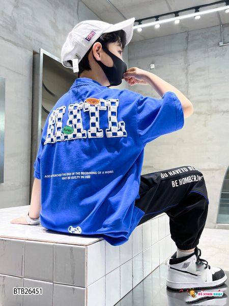 [XẢ KHO] Set thun jogger in chữ RIATL dễ thương cho bé trai BTB26451