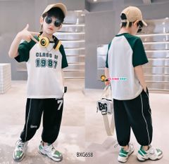 Set thể thao áo raplang 1987 quần jogger rút ống dễ thương cho bé trai BXG658