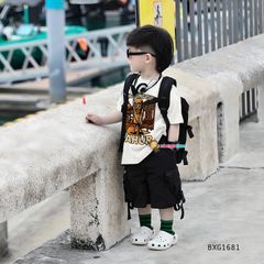 Set áo thun in Tung Tung SAHUR quần kaki túi hộp dễ thương cho bé trai  BXG1680