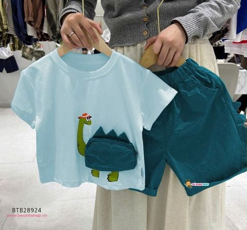 Set thun may đắp túi khủng long xanh dễ thương cho bé trai BTB28924