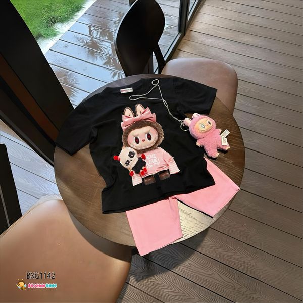 [MẸ & BÉ] Bộ áo Labubu quần legging dễ thương cho bé gái BXG1141