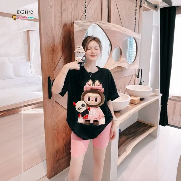 [MẸ & BÉ] Bộ áo Labubu quần legging dễ thương cho bé gái BXG1141