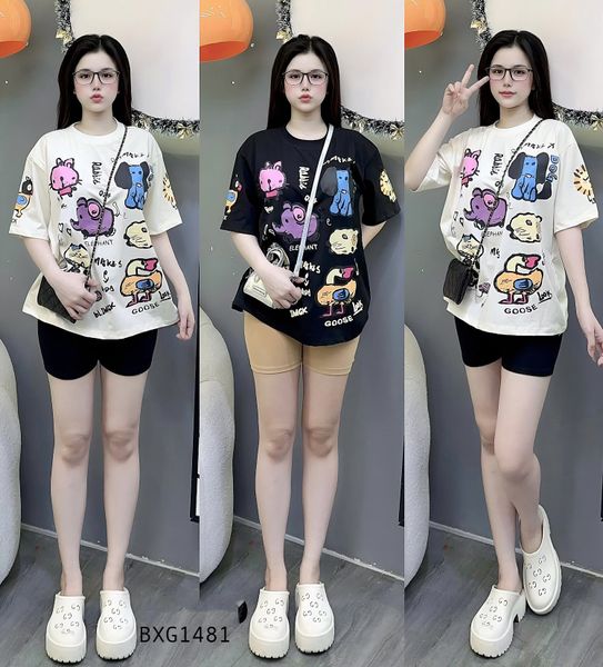 Set áo in thú quần legging lửng dễ thương cho bé gái BXG1480