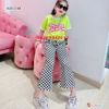 Bộ quần loe baby girl caro áo in chữ dễ thương cho bé gái BGB122386