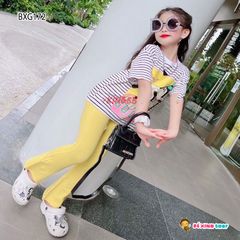 Set quần ống loe in chó Doggy dễ thương cho bé gái BXG171