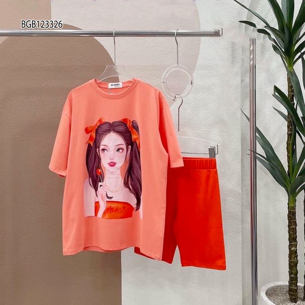 Bộ lửng in hình cô gái dễ thương cho bé gái BGB123324