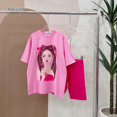 Bộ lửng in hình cô gái dễ thương cho bé gái BGB123324