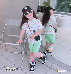 [XẢ KHO] Set áo sọc cún Soopy quần legging lửng dễ thương cho bé gái BGB123253