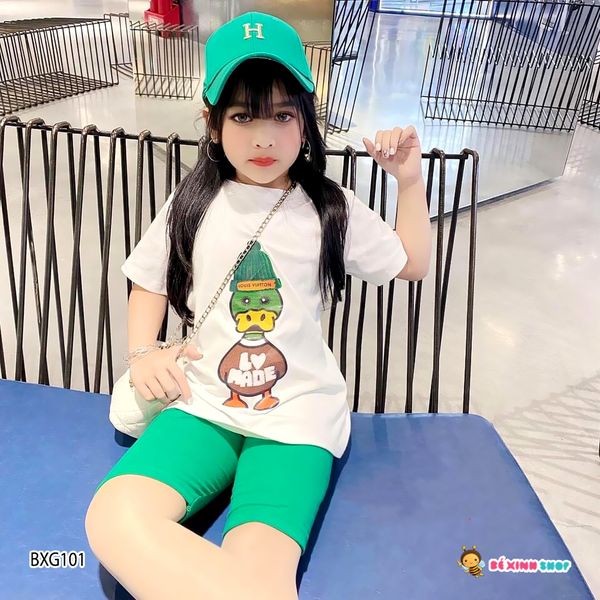 [XẢ KHO] Bộ lửng in vịt dễ thương cho bé gái BXG101