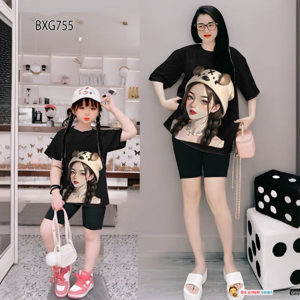 [MẸ & BÉ] Bộ Lửng quần ngố In 3D Dễ Thương Cho Bé Gái BXG755