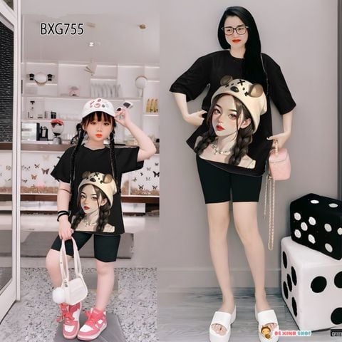 [MẸ & BÉ] Bộ Lửng quần ngố In 3D Dễ Thương Cho Bé Gái BXG755