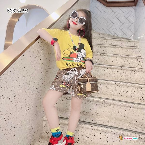 [XẢ KHO] Set mickey quần kaki dễ thương cho bé gái BGB122249