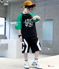 [XẢ KHO] Set áo NARUTO quần phối viền cực ngầu cho bé trai BXG236