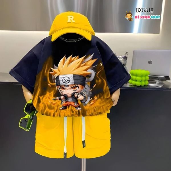 [XẢ KHO] Set thun in 3D Naruto dễ thương cho bé trai BXG818