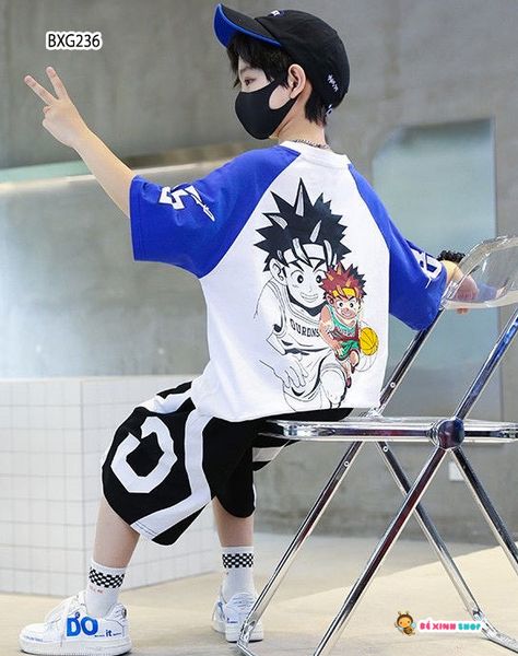 [XẢ KHO] Set áo NARUTO quần phối viền cực ngầu cho bé trai BXG236