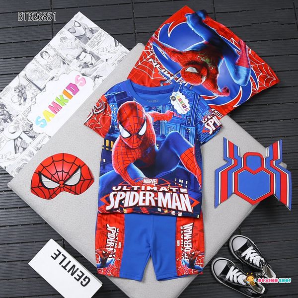 Bộ siêu anh hùng kèm áo choàng và mặt nạ dễ thương cho bé trai BTB26851