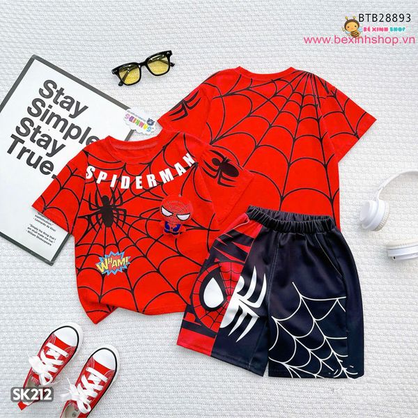 Set bé trai nhện Spider (KÈM GẤU BÔNG)dễ thương cho bé trai BTB28893