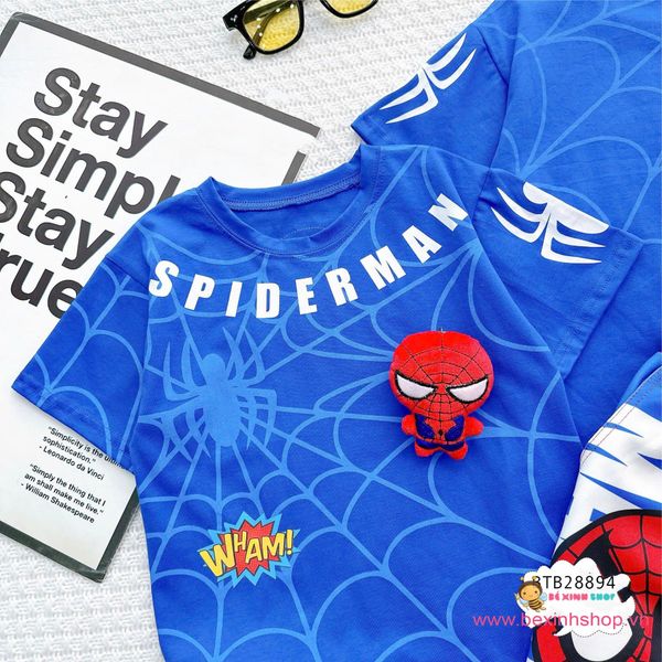 Set bé trai nhện Spider (KÈM GẤU BÔNG)dễ thương cho bé trai BTB28893