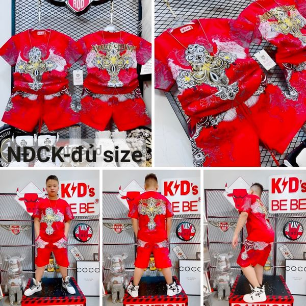 [XẢ KHO] Bộ thun in nhũ HOA VĂN cực ngầu cho bé trai BTB28168