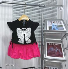 Set áo nơ váy bí dễ thương cho bé gái BGB123918