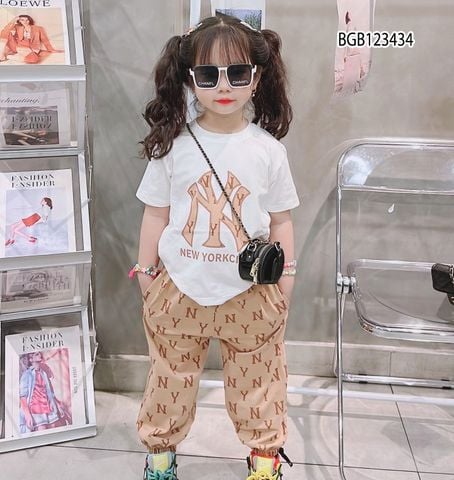 [XẢ KHO] Set NY quần jogger dễ thương cho bé gái BGB123433