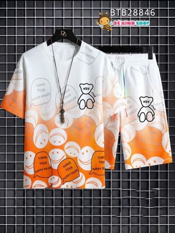 Bộ bé trai omber mặt cười MC (PHOM RỘNG) dễ thương cho bé trai BTB28845