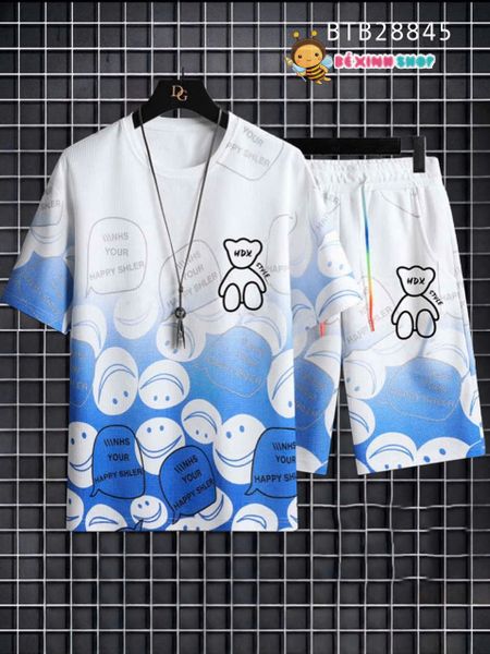 Bộ bé trai omber mặt cười MC (PHOM RỘNG) dễ thương cho bé trai BTB28845