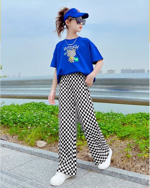 [XẢ KHO] Set áo Mickey quần ống rộng caro dễ thương cho bé gái BXG175