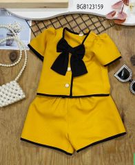 Set áo viền phối nơ dễ thương cho bé gái BGB123158