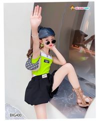 Set áo dây quần bí dễ thương cho bé gái BXG398