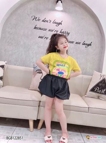 [XẢ KHO] Set áo in mèo lưới quần bí dễ thương cho bé gái BGB122850