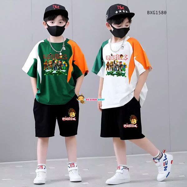 Set áo thun phối màu Roblox dễ thương cho bé trai BXG1579