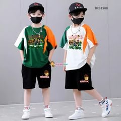 Set áo thun phối màu Roblox dễ thương cho bé trai BXG1579