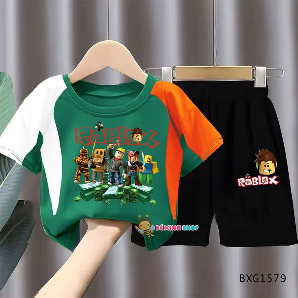 Set áo thun phối màu Roblox dễ thương cho bé trai BXG1579