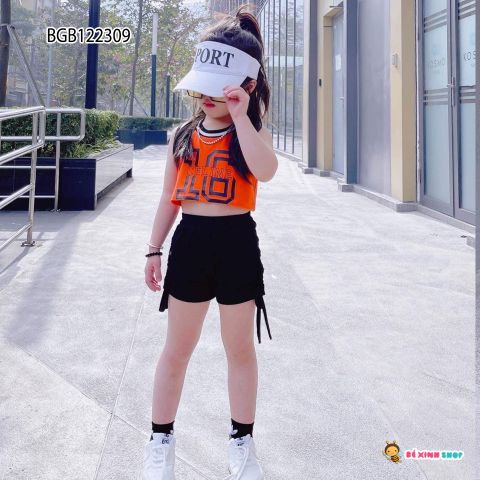 [XẢ KHO] Set áo số 16 quần rút dây dễ thương cho bé gái BGB122309