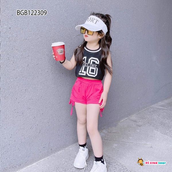 [XẢ KHO] Set áo số 16 quần rút dây dễ thương cho bé gái BGB122309