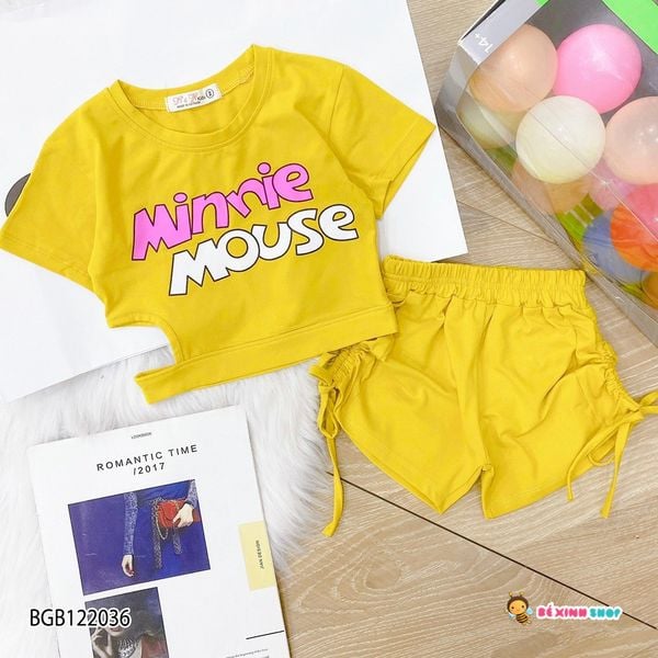 [XẢ KHO]  Bộ mini mouse quần rút dây dễ thương cho bé gái BGB122035