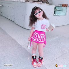 Set áo số 8 chân váy rút dây dễ thương cho bé gái BGB122615