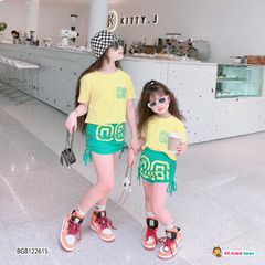 Set áo số 8 chân váy rút dây dễ thương cho bé gái BGB122615