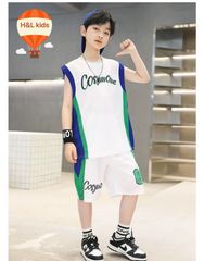 Bộ sát nách thể thao số 5 dễ thương cho bé trai BTB28398