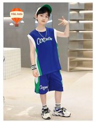 Bộ sát nách thể thao số 5 dễ thương cho bé trai BTB28398