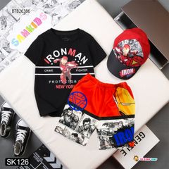 [XẢ KHO]  Set siêu anh hùng kèm nón dễ thương cho bé trai BTB26385