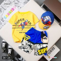 [XẢ KHO]  Set siêu anh hùng kèm nón dễ thương cho bé trai BTB26385