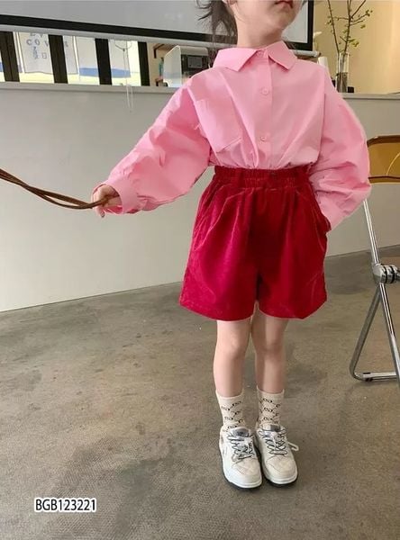 Set Áo Sơ Mi Quần Kaki Dễ Thương Cho Bé Gái Đi Chơi BGB123221